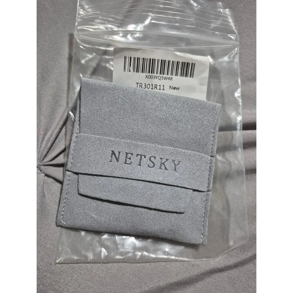 NETSKY Tungsten Carbide Gold Tone Wedding Band Ring Brushed Beveled Size 11 New